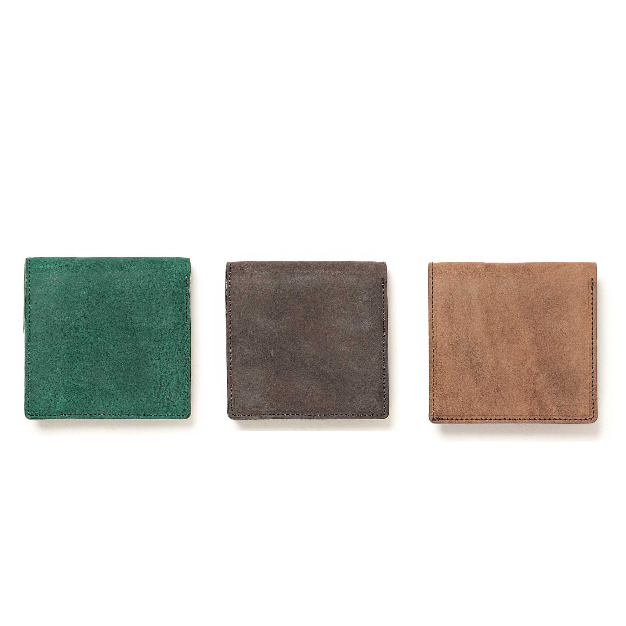 HOBO / BIFOLD WALLET NUBUCK COW LEATHER (Green , Gray , Olive)